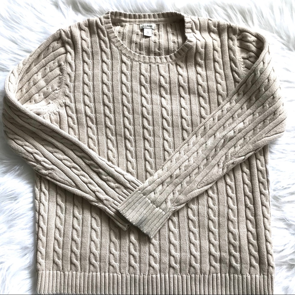 L.L. Bean Vintage Fisherman Sweater Cable Knit XL